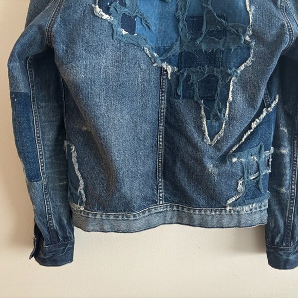 Levi's Made & Crafted Boro Patchwork Blue Denim Type IV Trucker Jacket - Medium - Picture 9 of 15